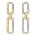 Gold Vermeil 1/10 Cttw Diamond Cttw Bold Paperclip Earring-0
