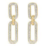 Gold Vermeil 1/10 Cttw Diamond Cttw Bold Paperclip Earring-0 thumbnail 1