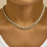 10K Yellow Gold 1 cttw Diamond Riviera Statement Pendant Necklace (J-K, I2-I3)-2 thumbnail 3