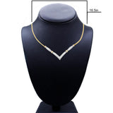 14K Yellow and White Gold 2.00 Cttw Round and Princess-Cut Diamond 'V' Shape Statement Necklace (H-I Color, SI2-I1 Clarity) - 18