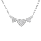 14K White Gold 1.0 Cttw Princess Cut Diamond Three Heart 18