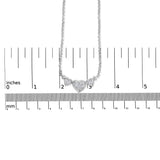 14K White Gold 1.0 Cttw Princess Cut Diamond Three Heart 18