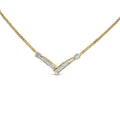 10K white gold necklace with princess cut diamond channel-set V design
