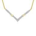 14K white gold necklace with princess cut diamond stones on Franco chain