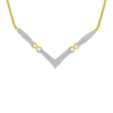 14K white gold necklace with princess cut diamond stones on Franco chain thumbnail 1