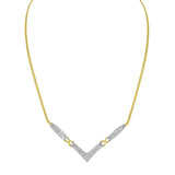14K Yellow and White Gold 2.0 Cttw Princess Cut Diamond Flared and X-Station V Shaped 18” Franco Chain Statement Necklace (H-I Color, SI2-I1 Clarity)-3 thumbnail 4