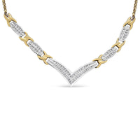 10K Yellow and White Gold 1.0 Cttw Round and Princess cut Diamond 