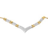 10K Yellow and White Gold 1.0 Cttw Round and Princess cut Diamond 