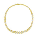 10K yellow gold necklace with graduated round diamond stones