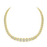 10K Yellow Gold 4 cttw Brilliant Round-Cut Diamond Graduating Riviera Statement Necklace (H-I Color, I2-I3 Clarity)-1 thumbnail 2