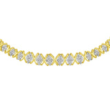 10K Yellow Gold 4 cttw Brilliant Round-Cut Diamond Graduating Riviera Statement Necklace (H-I Color, I2-I3 Clarity)-3 thumbnail 4