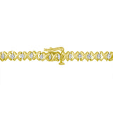 10K Yellow Gold 4 cttw Brilliant Round-Cut Diamond Graduating Riviera Statement Necklace (H-I Color, I2-I3 Clarity)-4 thumbnail 5