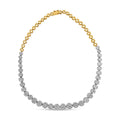 14K yellow gold riviera necklace with round pave diamond stones