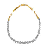 14K yellow gold riviera necklace with round pave diamond stones thumbnail 1