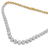 IGI Certified 14K Yellow Gold 14 3/4 cttw Pave Set Round-Cut Diamond Riviera Necklace (F-G Color, S2-I1 Clarity)-1 thumbnail 2