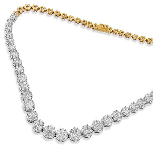 IGI Certified 14K Yellow Gold 14 3/4 cttw Pave Set Round-Cut Diamond Riviera Necklace (F-G Color, S2-I1 Clarity)-1