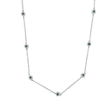 Sterling Silver Treated Diamond By Yard Necklace (3/4 cttw, Blue Color, I2-I3 Clarity)-0 thumbnail 1
