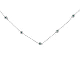 Sterling Silver Treated Diamond By Yard Necklace (3/4 cttw, Blue Color, I2-I3 Clarity)-1 thumbnail 2