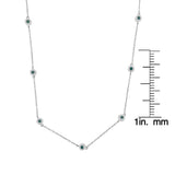 Sterling Silver Treated Diamond By Yard Necklace (3/4 cttw, Blue Color, I2-I3 Clarity)-4 thumbnail 5