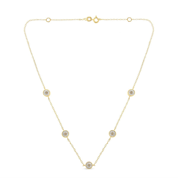 Sterling Silver Diamond Station Necklace (1/2 cttw, K-L Color, I2-I3 Clarity)