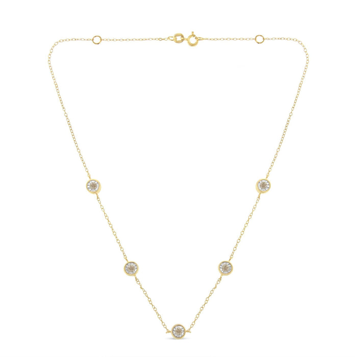 Sterling Silver Diamond Station Necklace (1/2 cttw, K-L Color, I2-I3 Clarity)