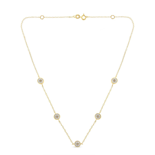 Sterling Silver Diamond Station Necklace (1/2 cttw, K-L Color, I2-I3 Clarity)