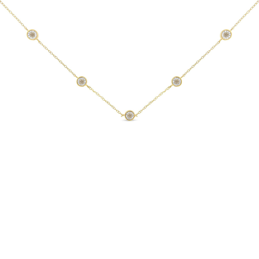 Sterling Silver Diamond Station Necklace (1/2 cttw, K-L Color, I2-I3 Clarity)