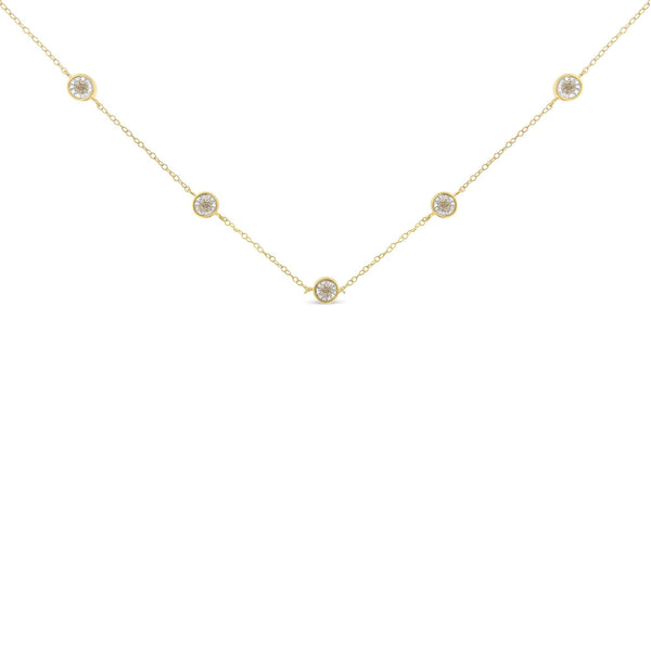 Sterling Silver Diamond Station Necklace (1/2 cttw, K-L Color, I2-I3 Clarity)