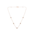 Sterling silver station necklace with scattered round diamond stones