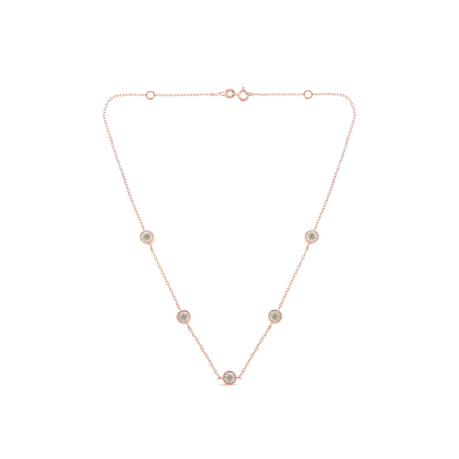 Sterling Silver Diamond Station Necklace (1/2 cttw, K-L Color, I2-I3 Clarity)