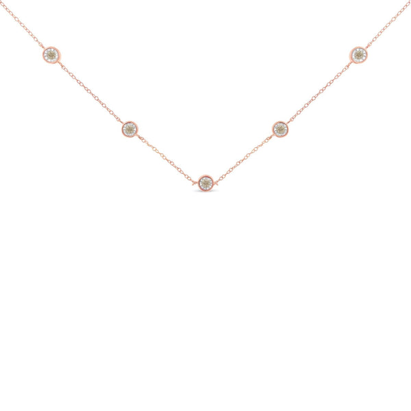 Sterling Silver Diamond Station Necklace (1/2 cttw, K-L Color, I2-I3 Clarity)