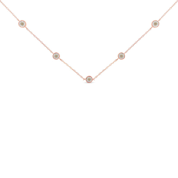 Sterling Silver Diamond Station Necklace (1/2 cttw, K-L Color, I2-I3 Clarity)