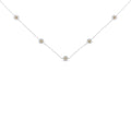 925 sterling silver station necklace with round diamond stones