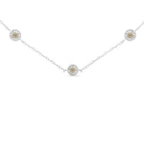 Sterling Silver Diamond Station Necklace (1/2 cttw, I-J Color, I1-I2 Clarity)-1 thumbnail 2