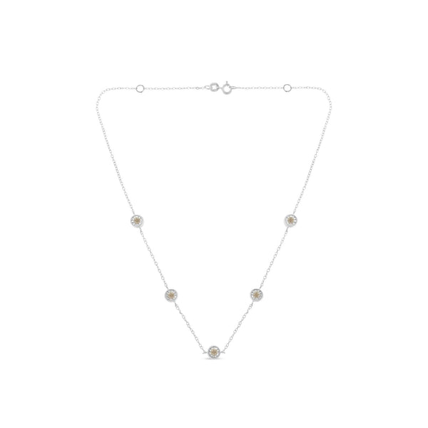 Sterling Silver Diamond Station Necklace (1/2 cttw, I-J Color, I1-I2 Clarity)