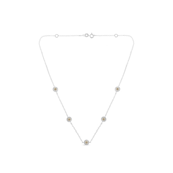 Sterling Silver Diamond Station Necklace (1/2 cttw, I-J Color, I1-I2 Clarity)