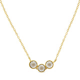 Two-Toned Sterling-Silver Champagne Diamond 3 Stone Necklace (1/4 cttw, K-L Color, I2-I3 Clarity)-1 thumbnail 2