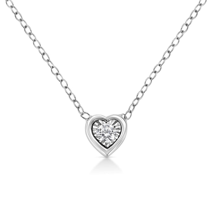 10K White Gold 1/10 Cttw Miracle Set Round-Cut Diamond 18