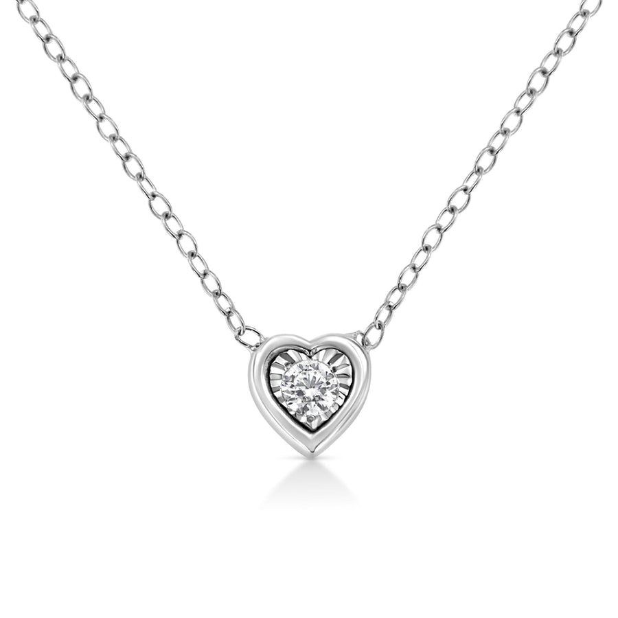 10K White Gold 1/10 Cttw Miracle Set Round-Cut Diamond 18