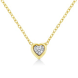 10K Yellow Gold Plated .925 Sterling Silver 1/10 Cttw Miracle Set Round Diamond 18