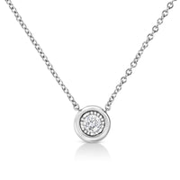 10K White Gold 1/10 Cttw Miracle Set Round-Cut Diamond 18
