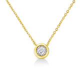 10K Yellow Gold Plated .925 Sterling Silver 1/10 Cttw Miracle Set Round Diamond 18