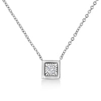 10K White Gold 1/10 Cttw Miracle Set Round-Cut Diamond 18