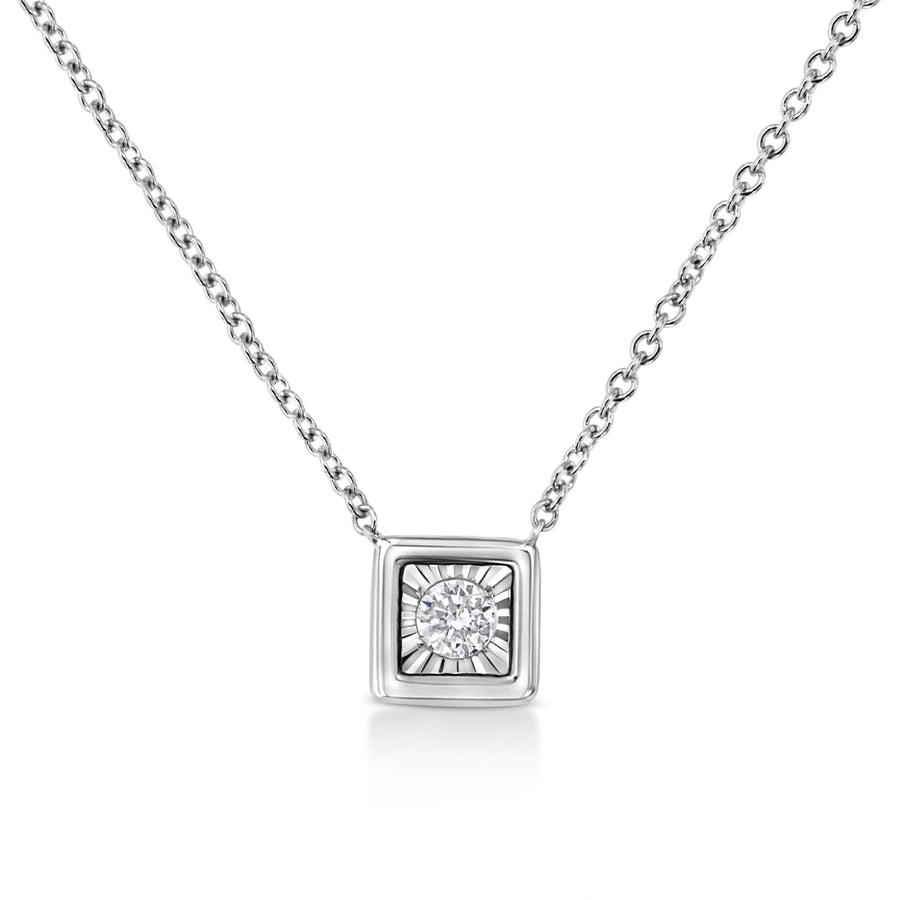 10K White Gold 1/10 Cttw Miracle Set Round-Cut Diamond 18
