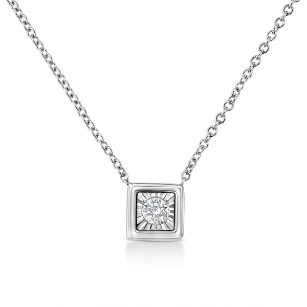 10K White Gold 1/10 Cttw Miracle Set Round-Cut Diamond 18