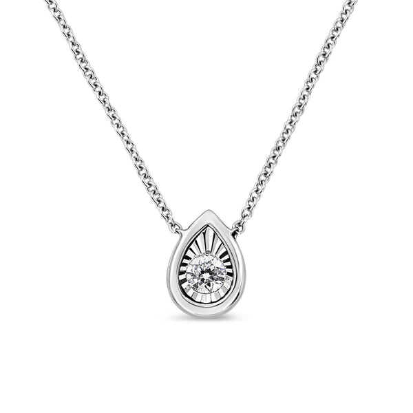 10K White Gold 1/10 Cttw Miracle Set Round-Cut Diamond 18