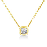 10K Yellow Gold Plated .925 Sterling Silver 1/10 Cttw Miracle Set Round Diamond 18