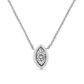10K white gold necklace with 1 round diamond stone in a miracle setting