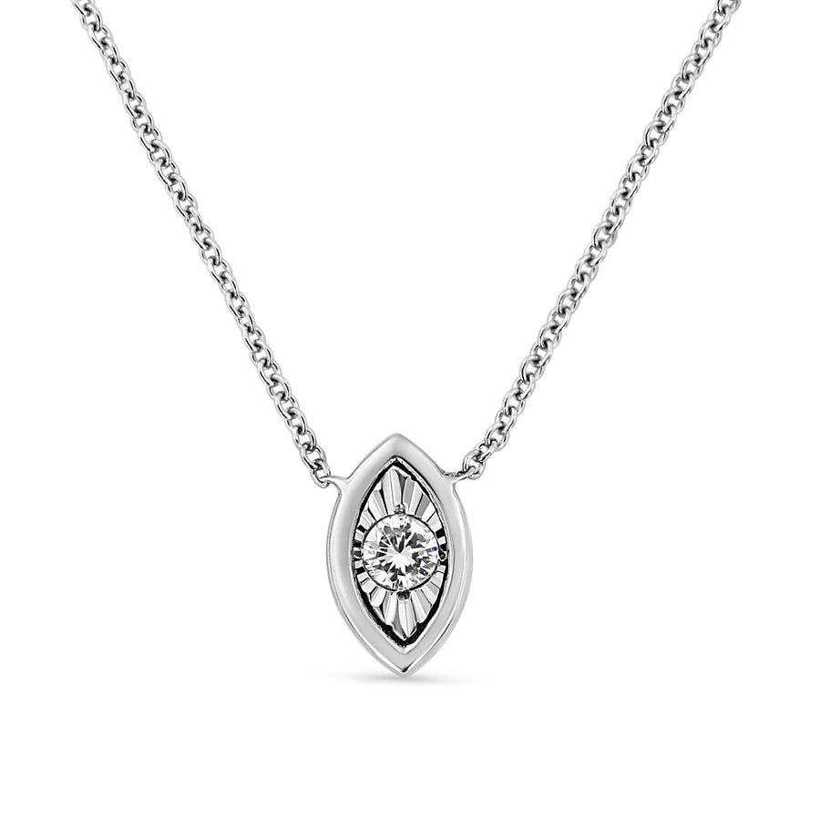 10K White Gold 1/10 Cttw Miracle Set Round-Cut Diamond 18