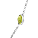 14K White Gold Bezel Set Mixed Gemstone 7 Station Adjustable 18